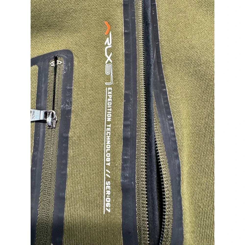 RLX Ralph Lauren Quarter Zip Mens Large Olive Green Expedition Tech Pullover